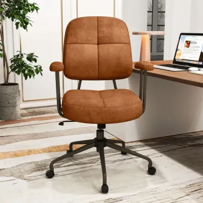 Kancelárske kreslo ergonomické otočné kreslo s podrúčkami a kolieskami počítačové kreslo čalúnené výškovo nastaviteľné