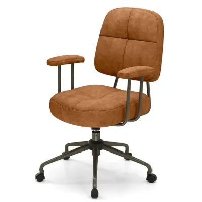 Kancelárske kreslo ergonomické otočné kreslo s podrúčkami a kolieskami počítačové kreslo čalúnené výškovo nastaviteľné