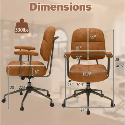 Kancelárske kreslo ergonomické otočné kreslo s podrúčkami a kolieskami počítačové kreslo čalúnené výškovo nastaviteľné