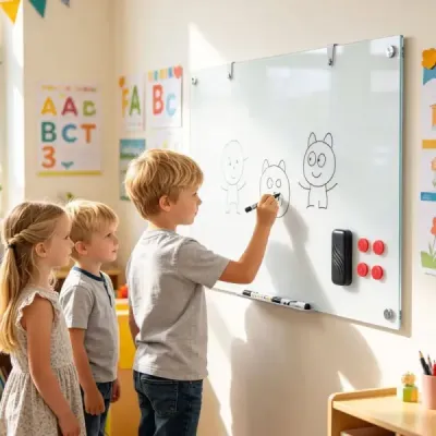 Sklenená magnetická tabuľa 60 x 90 cm, magnetická stena, na ktorú sa dá písať a z ktorej sa dá zotrieť, bezrámová biela tabuľa