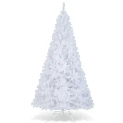 Vianočný stromček Umelá jedľa Vianočný stromček s kovovým stojanom 150-240 cm Biely-210 cm