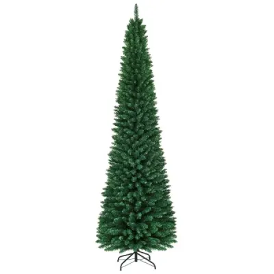 270 cm vianočný stromček umelý vianočný stromček s kovovým stojanom zelený