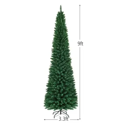 270 cm vianočný stromček umelý vianočný stromček s kovovým stojanom zelený
