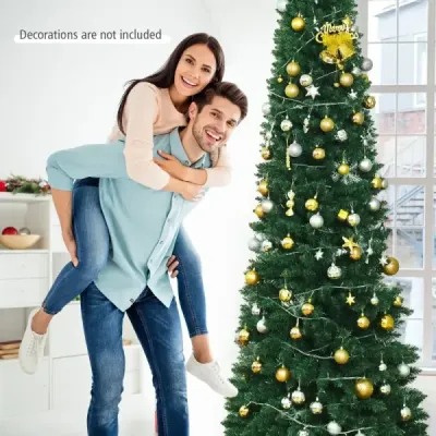 270 cm vianočný stromček umelý vianočný stromček s kovovým stojanom zelený