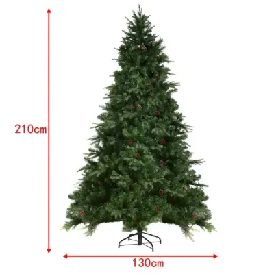 Umelý vianočný stromček s LED rozprávkovými svetlami Vianočný stromček 210/225/240 cm Zelená-210 cm