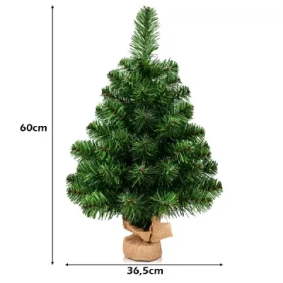 60cm Umelý vianočný stromček s cementovým základom Vianočný stromček zelený-60cm