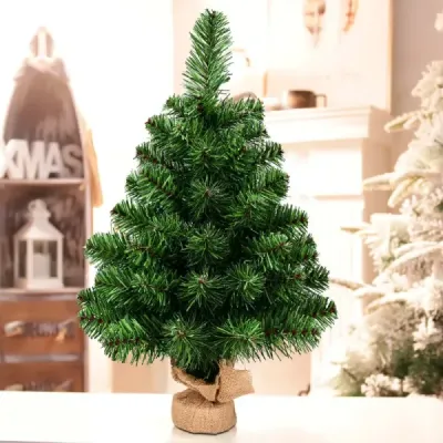 60cm Umelý vianočný stromček s cementovým základom Vianočný stromček zelený-60cm