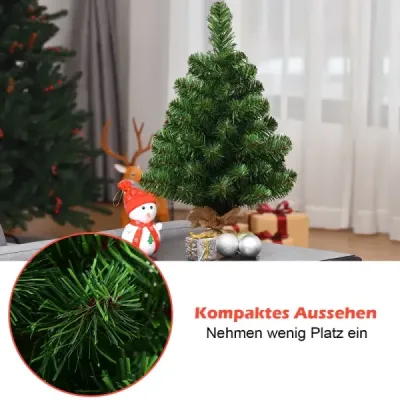 60cm Umelý vianočný stromček s cementovým základom Vianočný stromček zelený-60cm