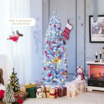 180 cm umelý vianočný stromček s 250 studenými bielymi LED diódami Slim White + Black
