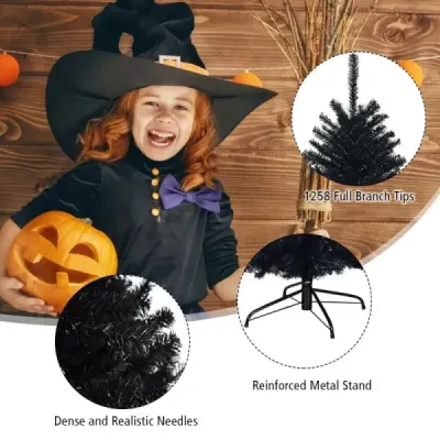 225 cm umelý vianočný stromček umelý stromček Vianočný ozdobný stromček čierny