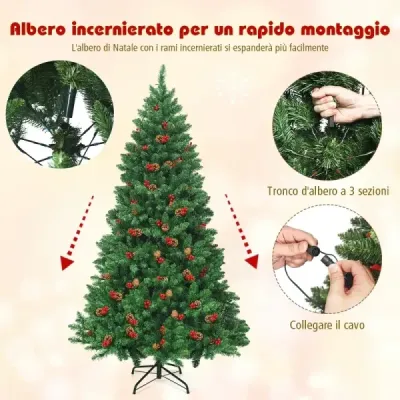 200 cm umelý vianočný stromček Vianočný stromček s 1100 vetvami a prémiovým umelým stromčekom zeleným