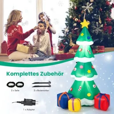 180 cm nafukovací vianočný stromček s darčekovou krabičkou LED vianočná dekorácia