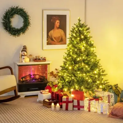150 cm umelý vianočný stromček s LED diódami vo viacfarebnej a teplej bielej a 11 svetelných režimov