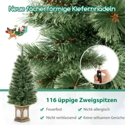 120 cm umelý vianočný stromček v kvetináči so svetlami a svetlami, časovačom a tipmi na vetvy