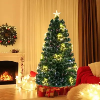150 cm umelý sklolaminátový vianočný stromček s osvetlením
