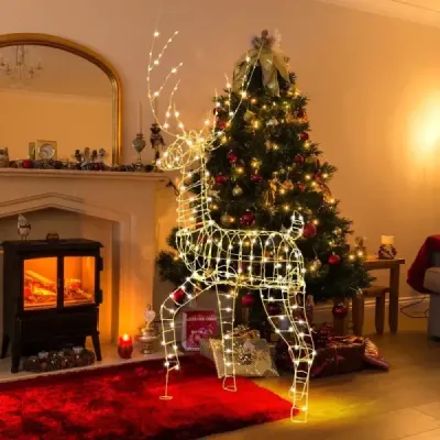 LED sob veľký svietiaca vianočná dekorácia 186 cm Vianočná postava s 300 teplými bielymi svetlami