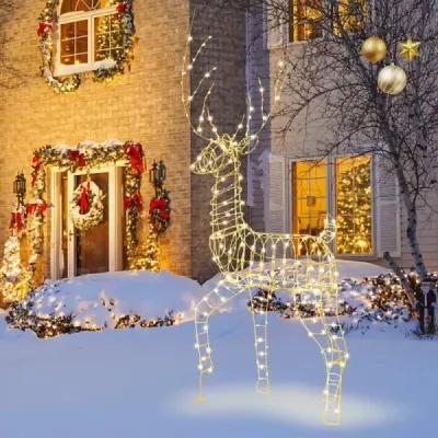 LED sob veľký svietiaca vianočná dekorácia 186 cm Vianočná postava s 300 teplými bielymi svetlami