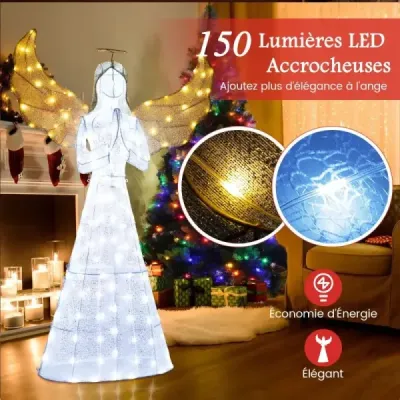 Veľká vianočná dekorácia s anjelským osvetlením a 150 LED svetlami