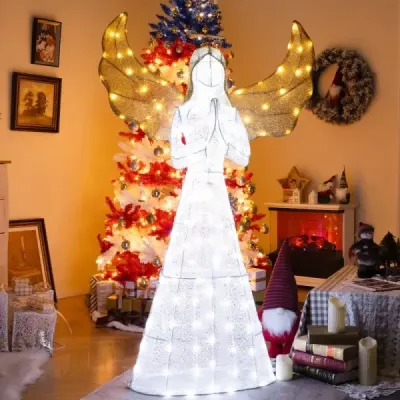 Veľká vianočná dekorácia s anjelským osvetlením a 150 LED svetlami