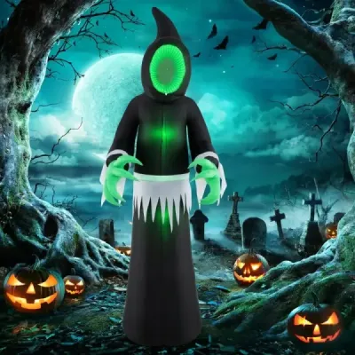 245CM vonkajšia halloweenska dekorácia LED nafukovací halloweensky duch bez ozdoby na tvár