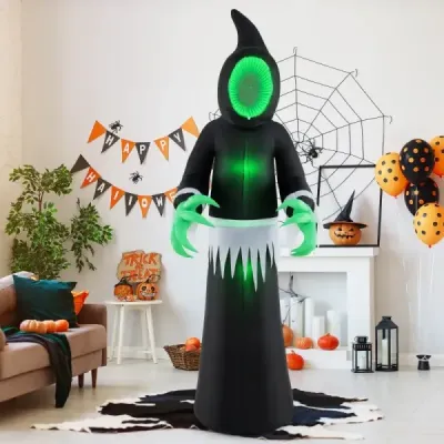 245CM vonkajšia halloweenska dekorácia LED nafukovací halloweensky duch bez ozdoby na tvár
