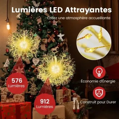 Vianočná svetelná guľa 2 kusy LED gule na zavesenie vianočné osvetlenie pre vonkajšie aj vnútorné zlaté