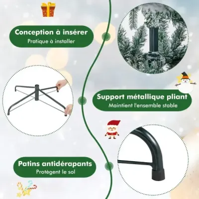 180 cm umelý vianočný stromček so svetlami a 260 LED diódami v teplej bielej
