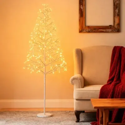 LED stromček so svetielkami s teplými bielymi LED svetlami Brezový stromček Umelý vianočný stromček 150 cm