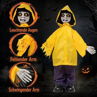 Halloweenska dekorácia Vonkajšia životná veľkosť Halloween Animatronic Ghost Figúrka pre strašidelné domy Záhrada