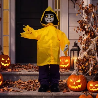 Halloweenska dekorácia Vonkajšia životná veľkosť Halloween Animatronic Ghost Figúrka pre strašidelné domy Záhrada