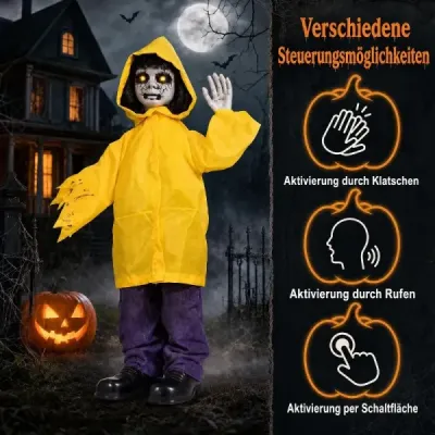 Halloweenska dekorácia Vonkajšia životná veľkosť Halloween Animatronic Ghost Figúrka pre strašidelné domy Záhrada