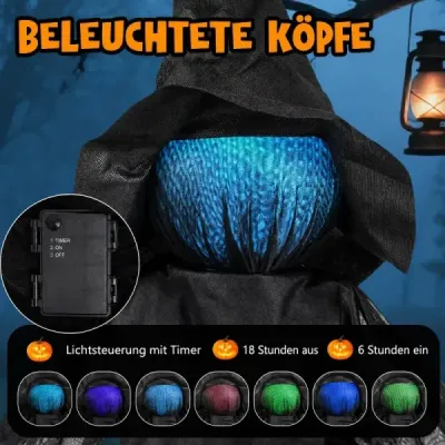 3 kusy halloweenskej čarodejníckej dekorácie, vonkajšie osvetlené halloweenske čarodejnice vyrobené z odolnej látky