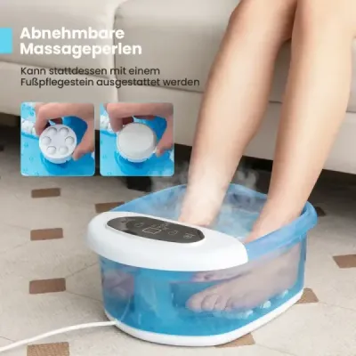 Masážny kúpeľ na nohy Kúpeľ na nohy s odnímateľným pedikérskym kameňom 1-hodinové automatické vypnutie Modrá