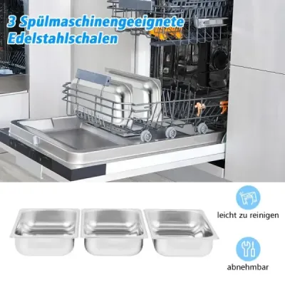 Elektrická ohrievacia nádoba 3 v 1 s regulátorom teploty až do 150 ℃ 450 W ohrievač jedla 9 l