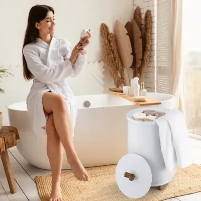 Ohrievač uterákov vedierko 23 L Veľký luxusný ohrievač uterákov 34 x 54 cm Biela