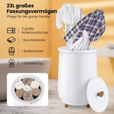 Ohrievač uterákov vedierko 23 L Veľký luxusný ohrievač uterákov 34 x 54 cm Biela
