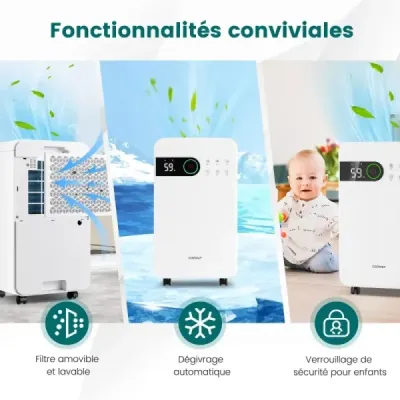 Odvlhčovač vzduchu s objemom 2,3 litra a režimom spánku Odvlhčovač vzduchu do domácej pivnice Mobilný odvlhčovač vzduchu 24-hodinový časovač