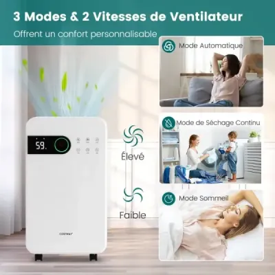 Odvlhčovač vzduchu s objemom 2,3 litra a režimom spánku Odvlhčovač vzduchu do domácej pivnice Mobilný odvlhčovač vzduchu 24-hodinový časovač