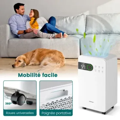 Odvlhčovač vzduchu s objemom 2,3 litra a režimom spánku Odvlhčovač vzduchu do domácej pivnice Mobilný odvlhčovač vzduchu 24-hodinový časovač