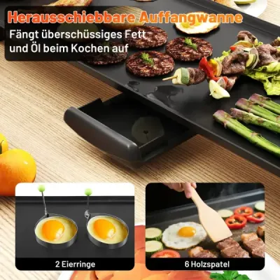 70 cm elektrická panvica Teppanyaki gril s nepriľnavým povrchom BBQ gril Elektrický gril