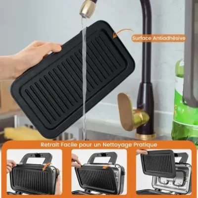 Prenosný elektrický sendvičovač 3 v 1 na vafle a panini a hriankovač