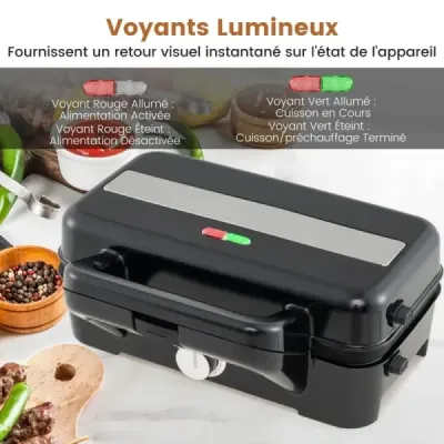 Prenosný elektrický sendvičovač 3 v 1 na vafle a panini a hriankovač