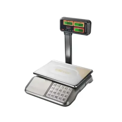 Kontrolná váha 40 kg / 5 g s obojstranným vysokým displejom, maloobchodná váha s integrovanou batériou