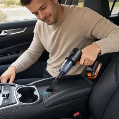 Ručný vysávač 4 v 1, na batérie, 21 000 Pa, bezdrôtový vysávač so 120 W motorom a 2 batériami