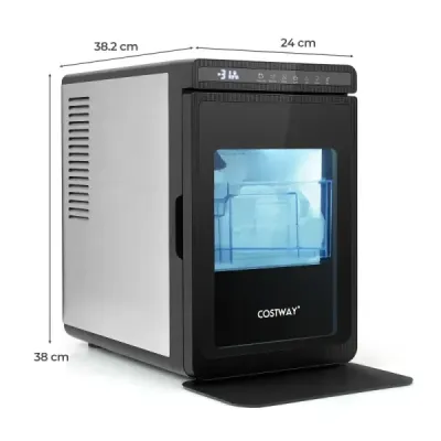 Výrobník ľadu s 2 režimami, 24-hodinovým časovačom a režimom čistenia, štvorcové kocky ľadu s rozmerom 4 cm