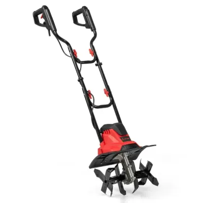 Elektrický kultivátor 1200 W | Pracovná šírka 36 cm | Pracovná hĺbka 22 cm | Skladací záhradný kultivátor 380 ot./min. 36,5 x 24 x 138 cm červený