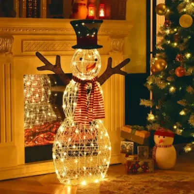 LED snehuliak s 80 LED svetielkami Vianočná dekorácia Vianočná figúrka 66 x 14 x 110 cm