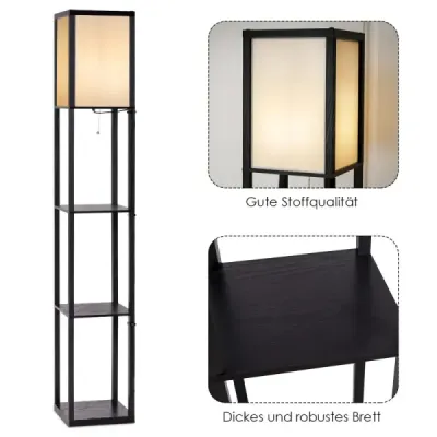3-úrovňová stojacia lampa Police Moderná stojacia lampa Stojaca lampa 26 x 26 x 160 cm Čierna
