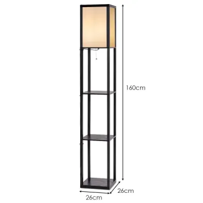 3-úrovňová stojacia lampa Police Moderná stojacia lampa Stojaca lampa 26 x 26 x 160 cm Čierna