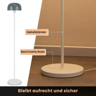 146 cm stojacia lampa s nožným spínačom a päticou žiarovky E27 a tienidlom Stojacia lampa